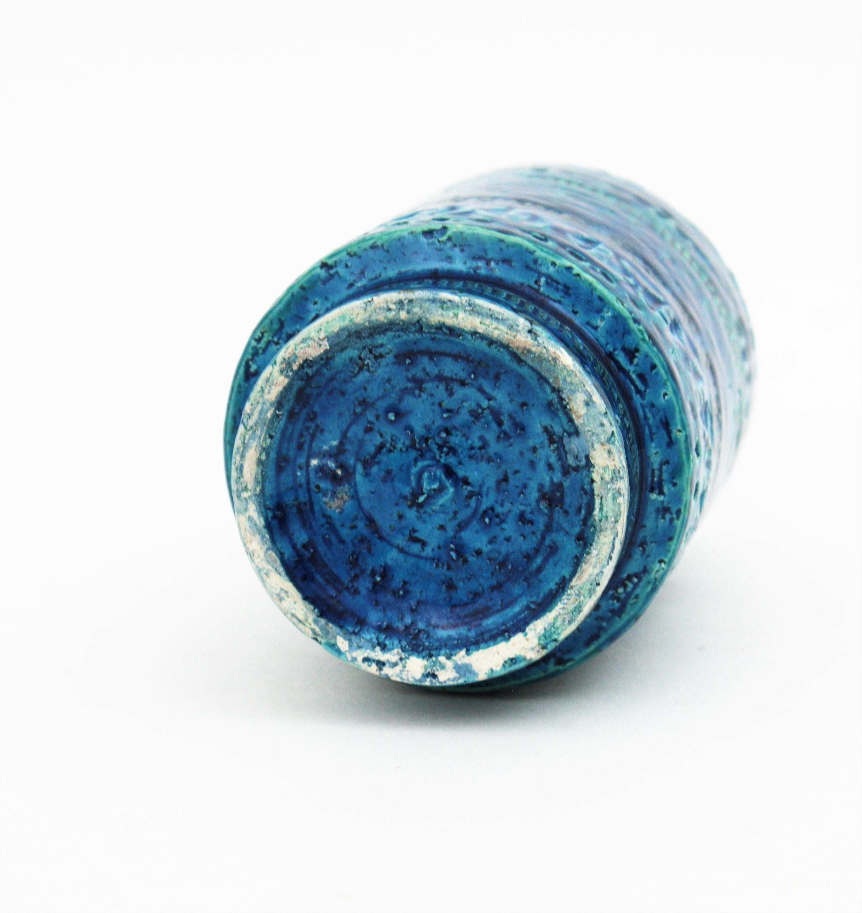 Bitossi Aldo Londi Rimini Blue Ceramic Vase, 1960s 5