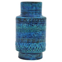 Vintage Bitossi Aldo Londi Rimini Blue Ceramic Vase, 1960s