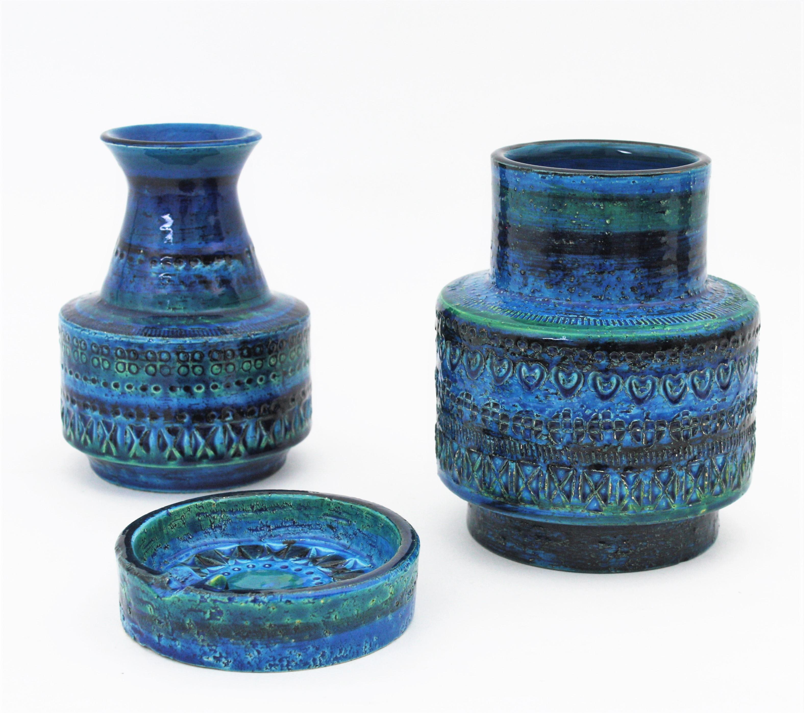 Bitossi Aldo Londi Rimini Blue Ceramic Vase 5