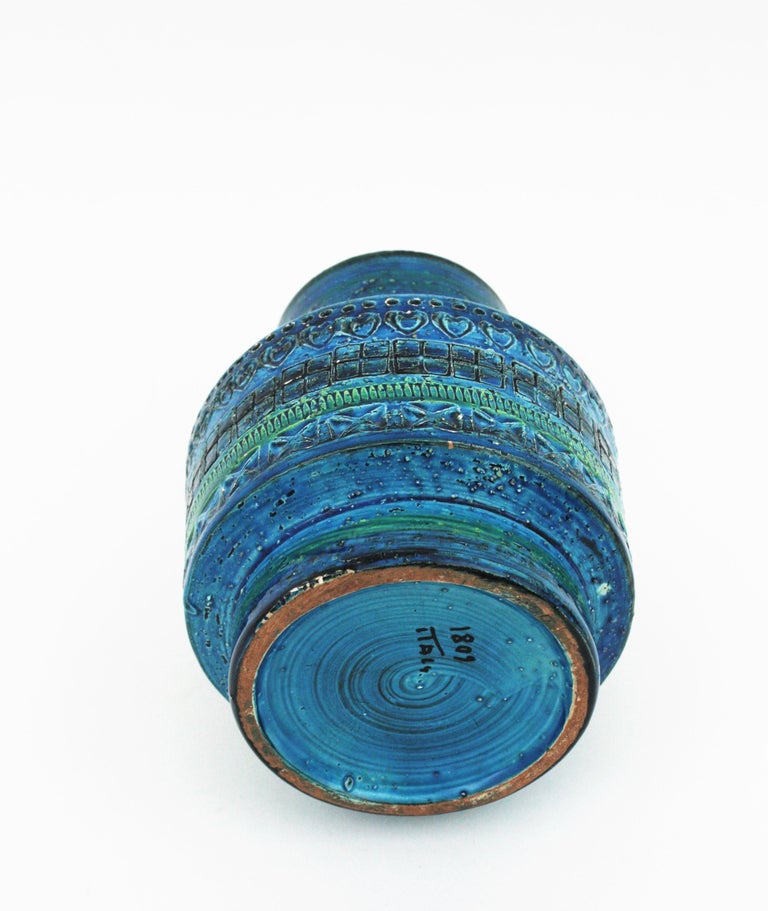 Bitossi Aldo Londi Rimini Blue Ceramic Vase For Sale 6