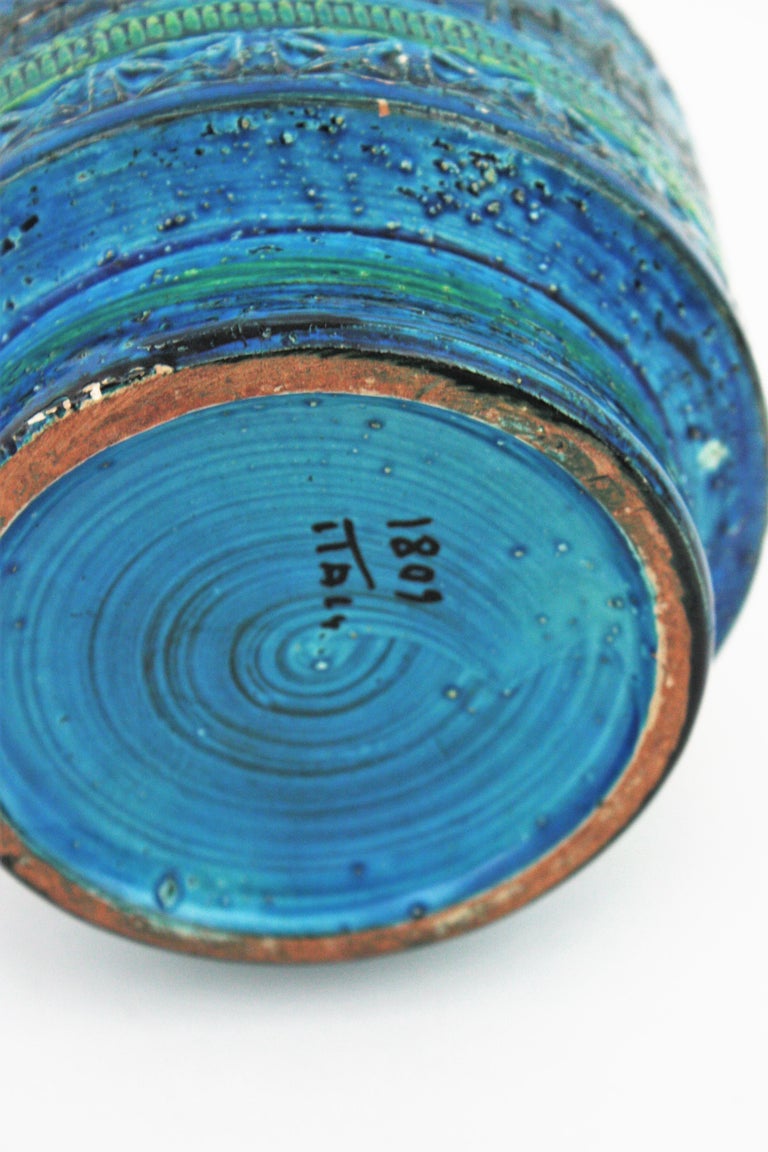 Bitossi Aldo Londi Rimini Blue Ceramic Vase For Sale 7