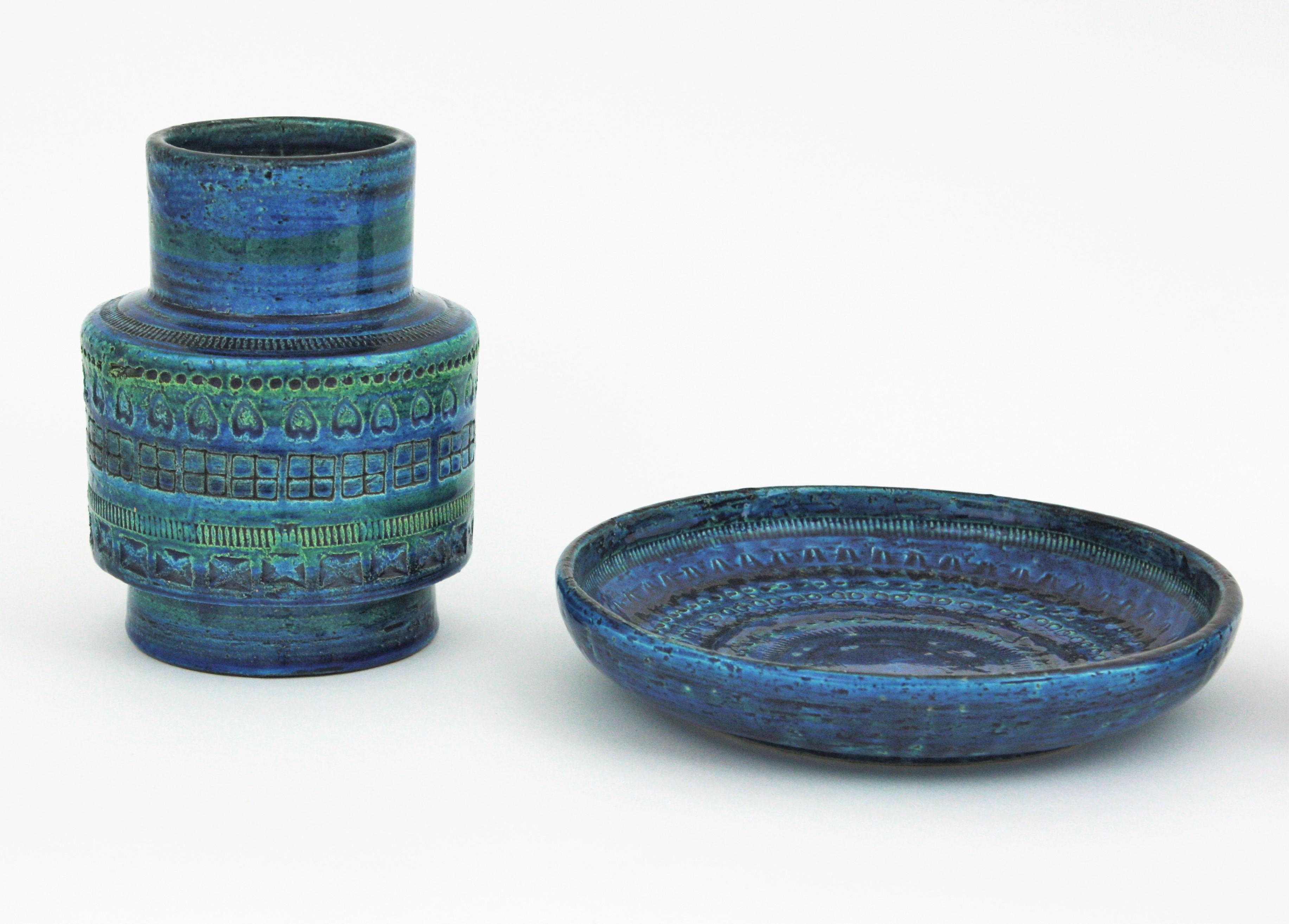 Bitossi Aldo Londi Rimini Blue Ceramic Vase 7