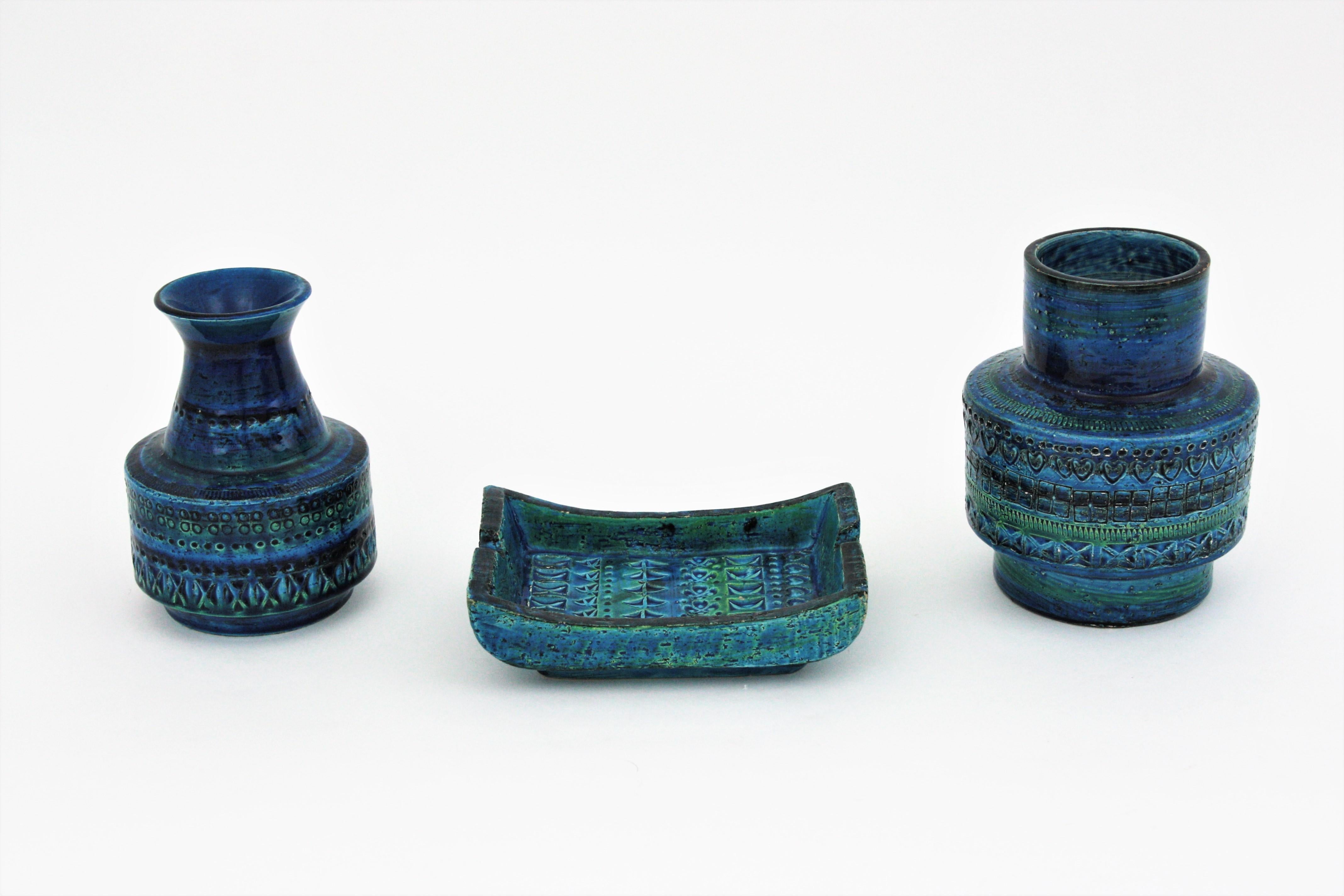 Bitossi Aldo Londi Rimini Blue Ceramic Vase 5