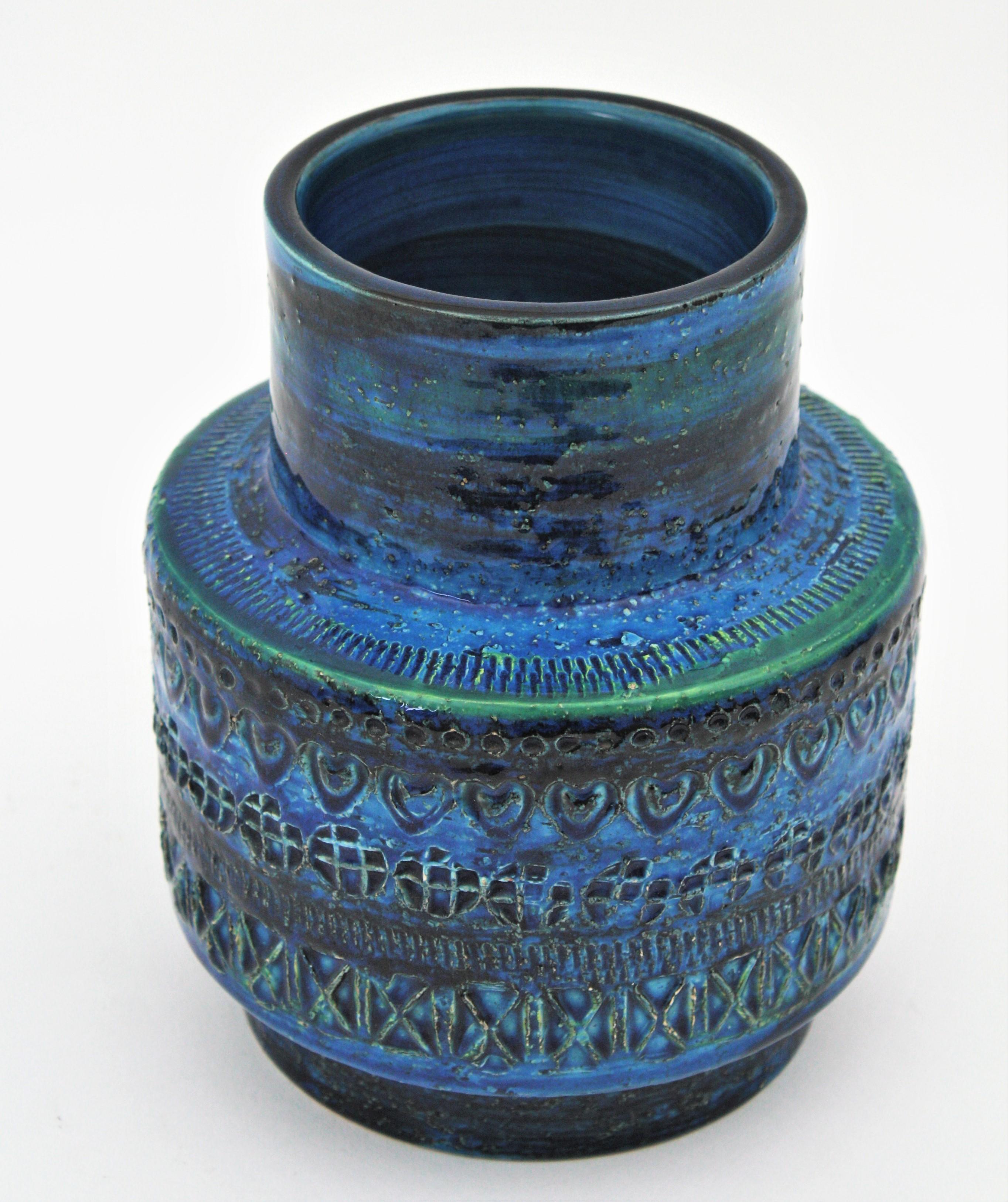 Bitossi Aldo Londi Rimini Blue Ceramic Vase 1