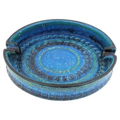 Bitossi Aldo Londi Rimini Blue Ceramic XL Round Centerpiece Bowl Ashtray