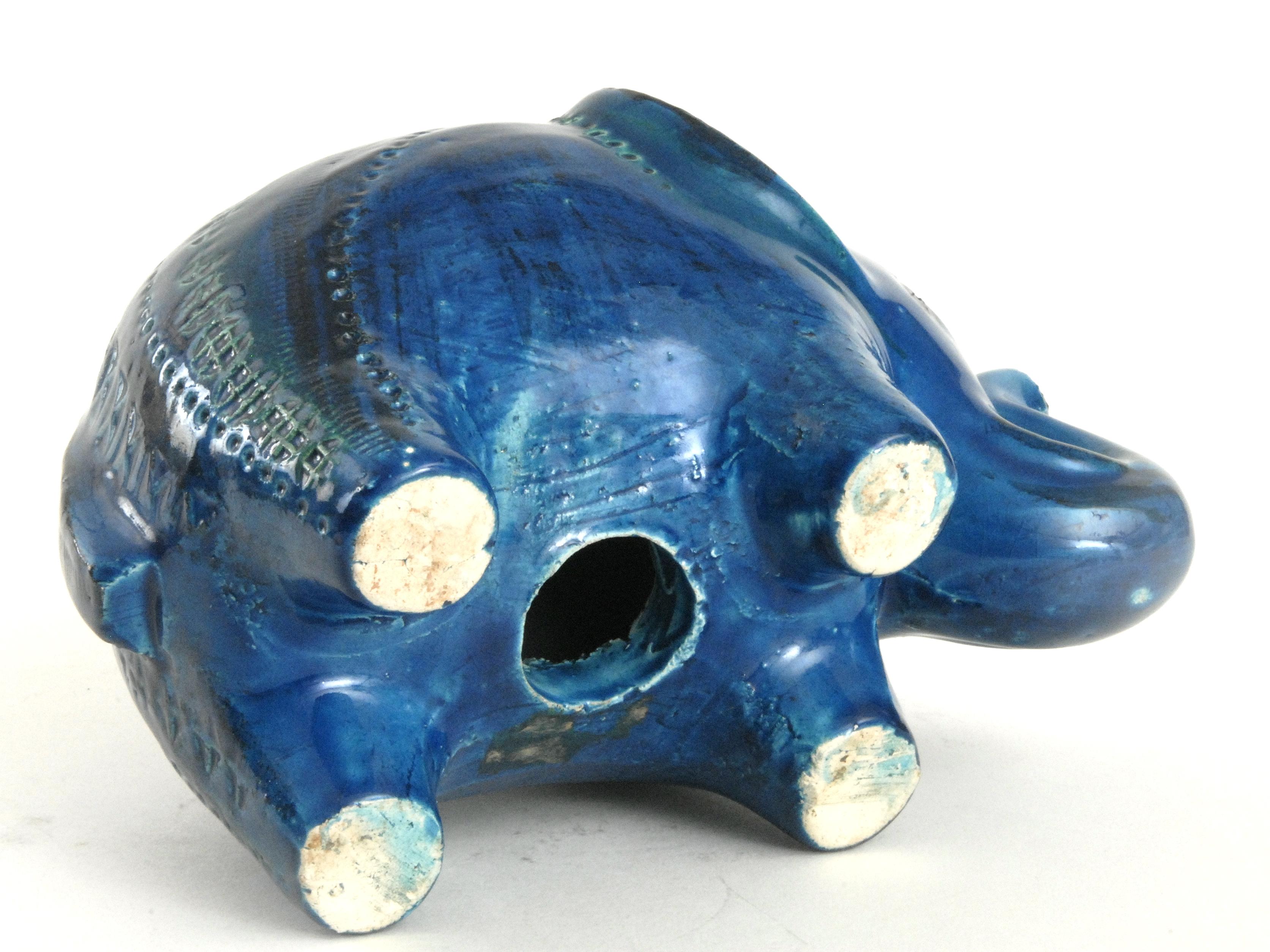 Italian Bitossi Aldo Londi Rimini Blue Elephant, Italy, circa 1968