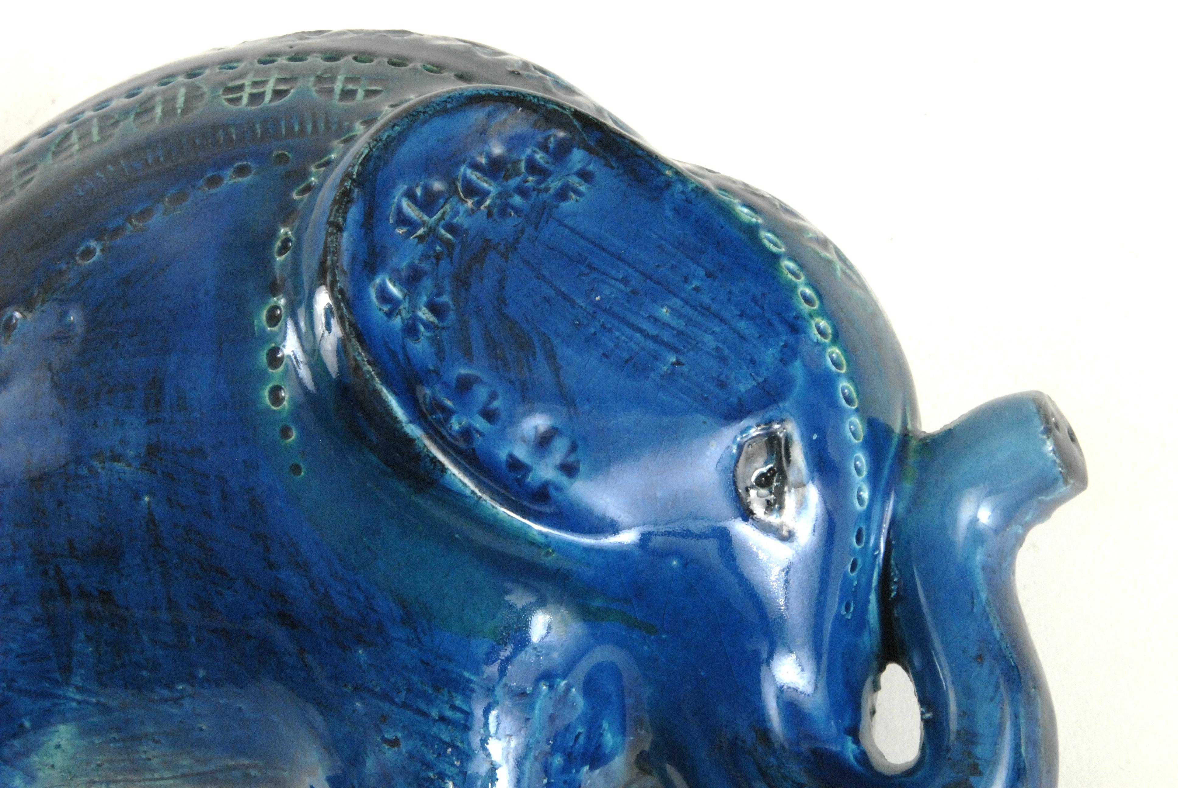 Hand-Crafted Bitossi Aldo Londi Rimini Blue Elephant, Italy, circa 1968