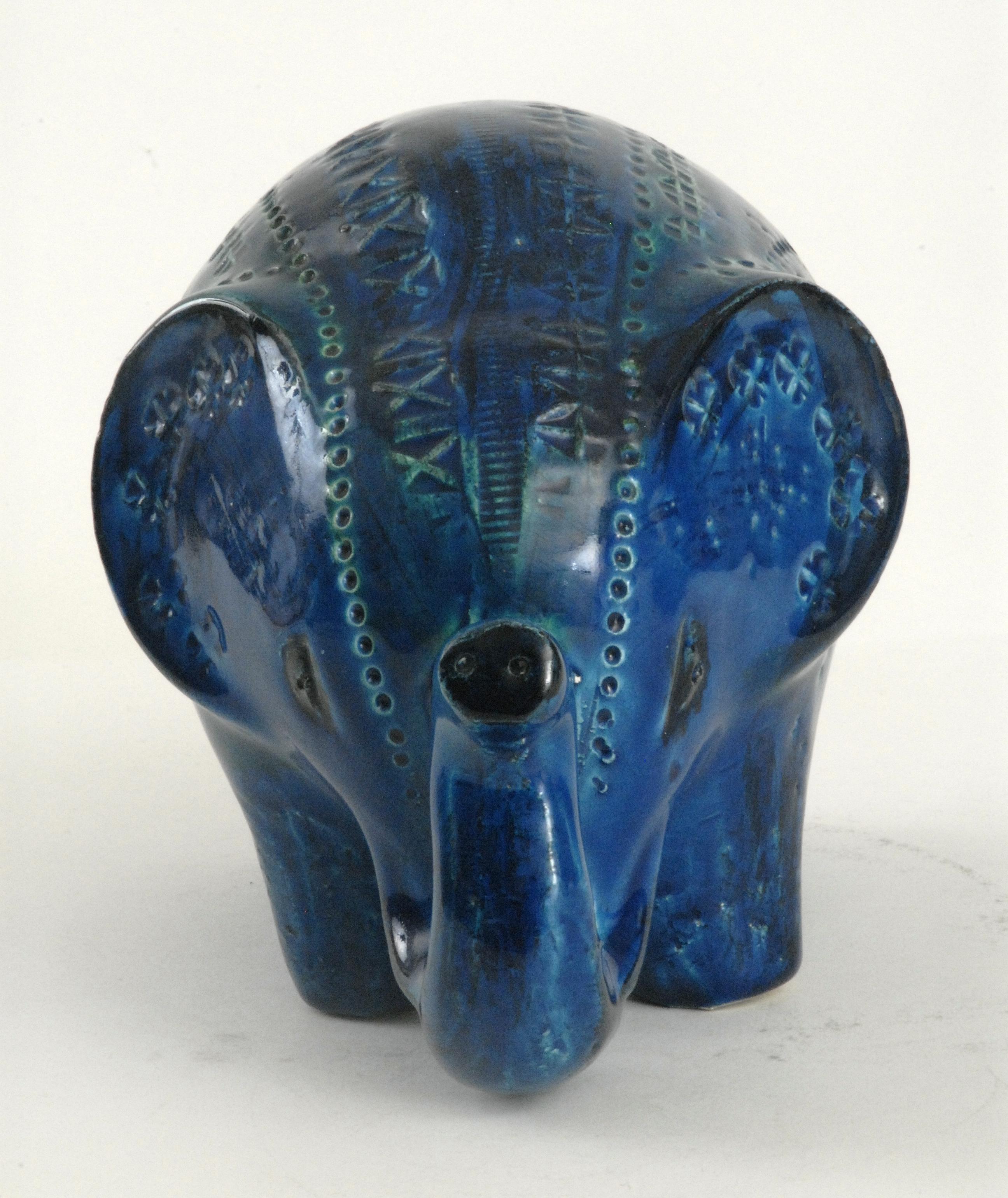 Bitossi Aldo Londi Rimini Blue Elephant, Italy, circa 1968 In Excellent Condition In Pymble, NSW
