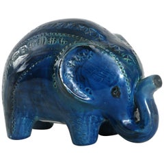 Vintage Bitossi Aldo Londi Rimini Blue Elephant, Italy, circa 1968