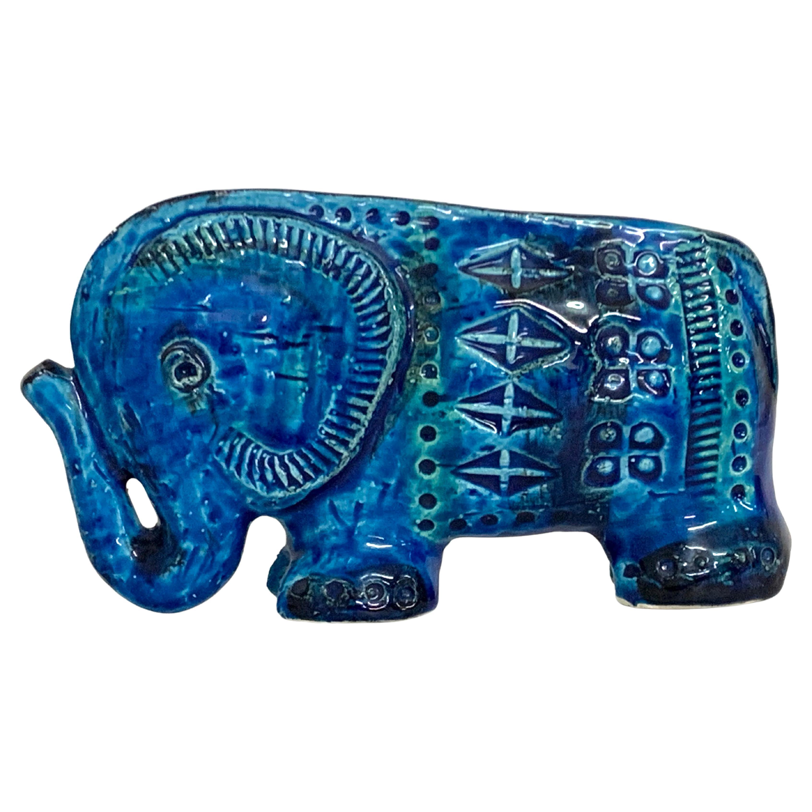 Bitossi Aldo Londi Rimini Blue Elephant Italy C.1968