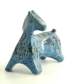 Bitossi Aldo Londi cheval bleu Rimini, Italie, circa 1968