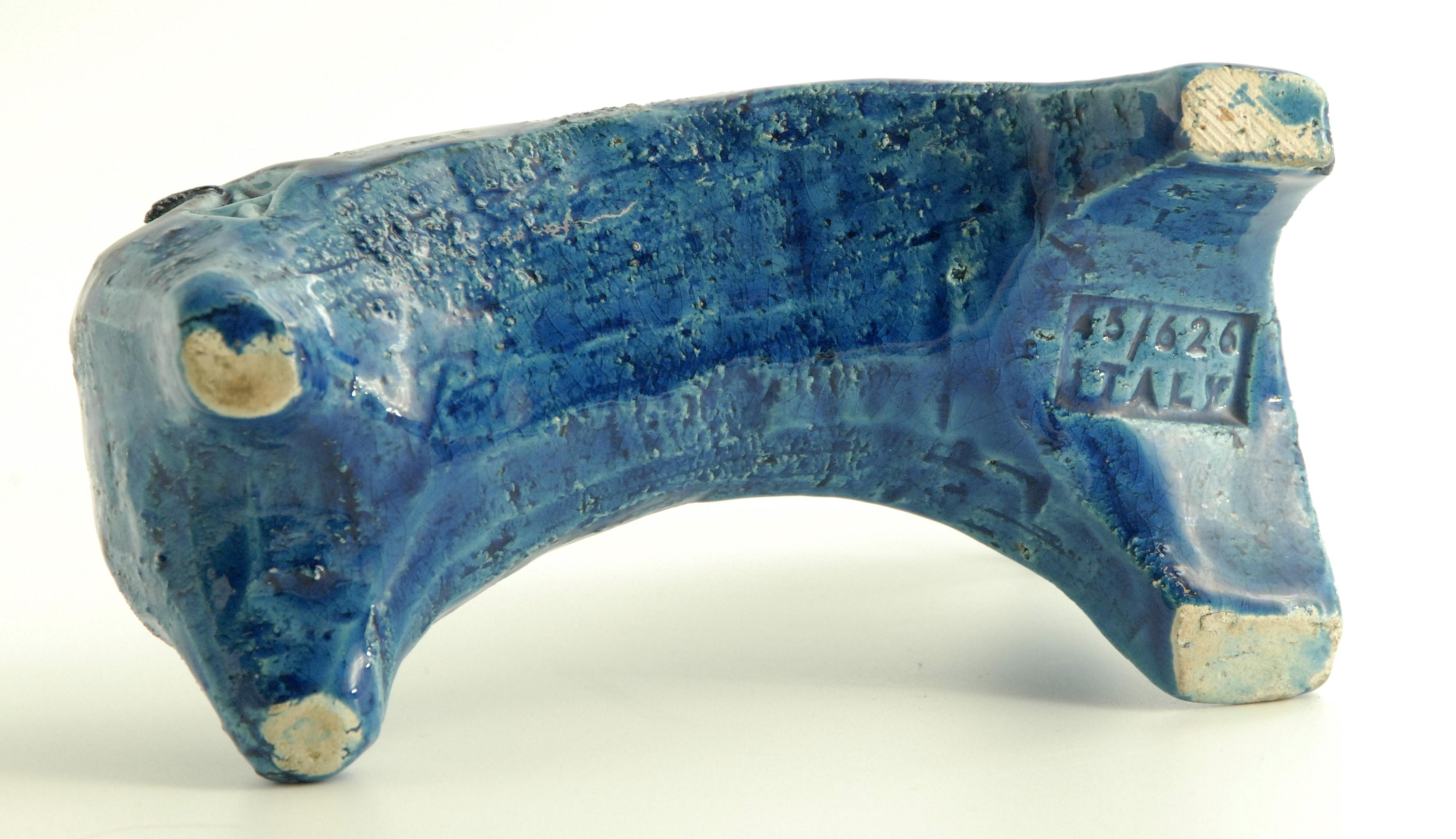 Hand-Crafted Bitossi Aldo Londi Rimini Blue Horse, Italy, circa 1968