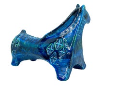 Bitossi Aldo Londi Rimini Blue Horse, Italy, circa 1960s