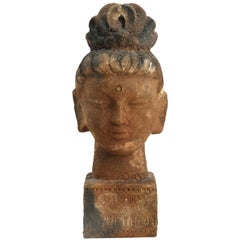 Vintage Bitossi Aldo Londi Scavo Guan Yin Head, Italy, circa 1965