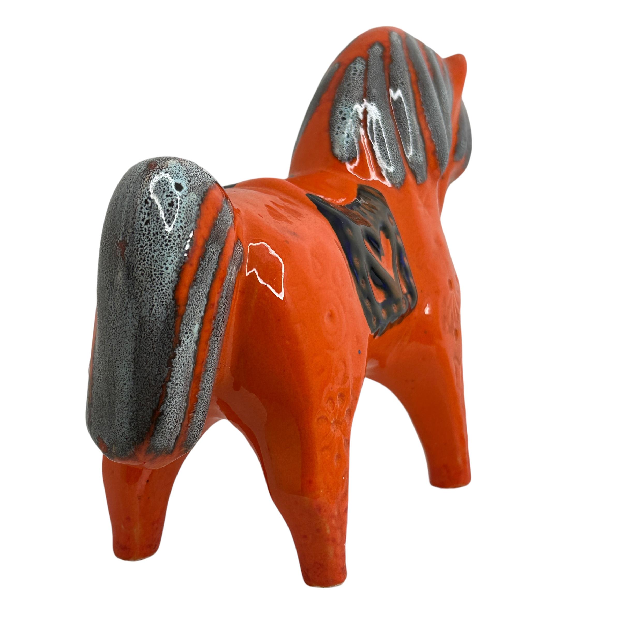 Vernissé Figurine de cheval et de poney de style Aldo Londi, Italie, vers les années 1960 en vente