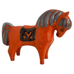 Figura de poni y caballo estilo Bitossi Aldo Londi, Italia, hacia la década de 1960