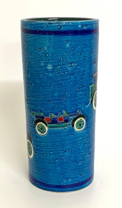 Bitossi Aldo Londi Vintage Car Cylinder Vase, Italy, c1968