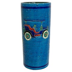 Bitossi Aldo Londi Vintage Car Cylinder Vase, Italy, c1968