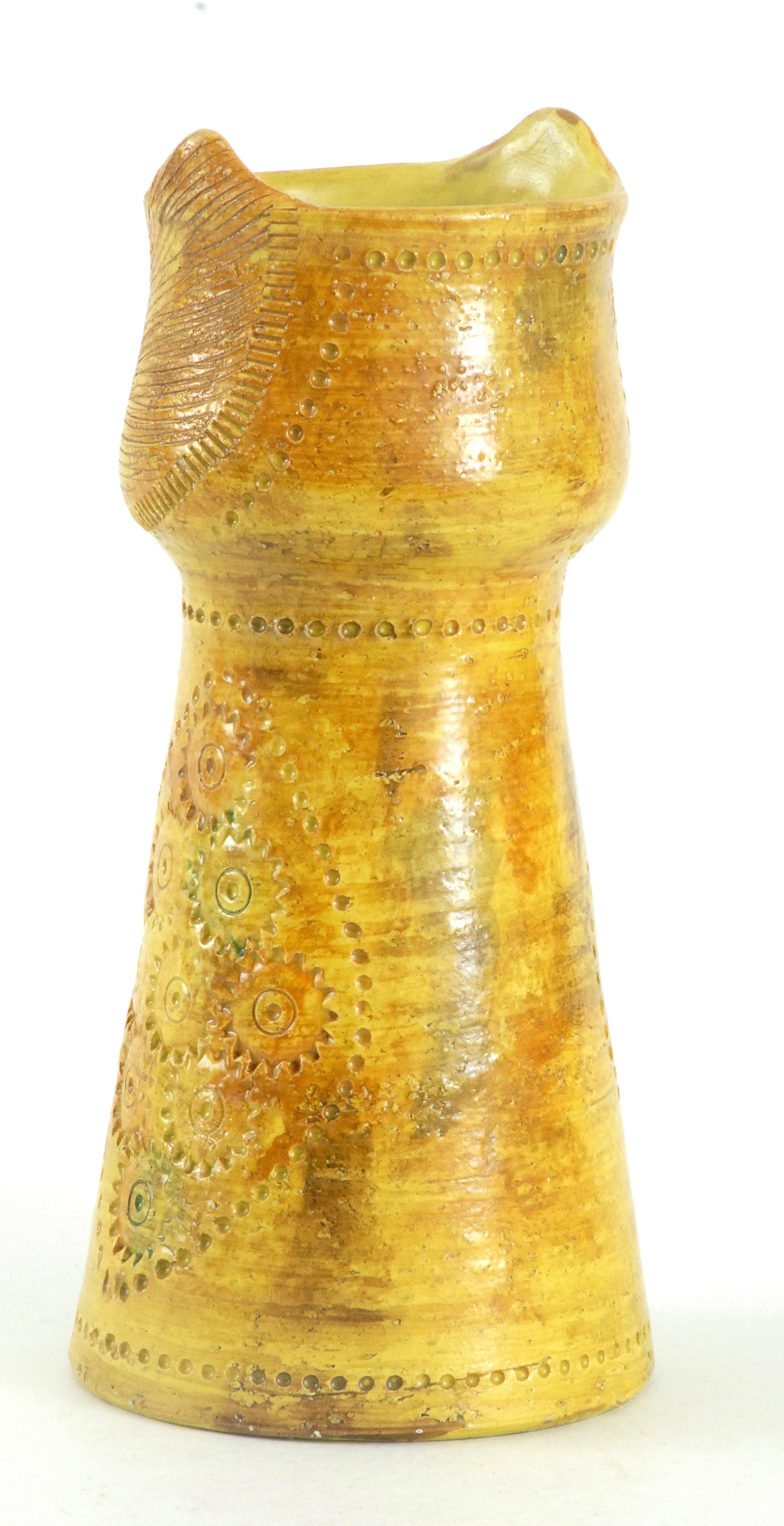 Italian Bitossi Aldo Londi Yellow Owl Vase, Italy, circa 1968