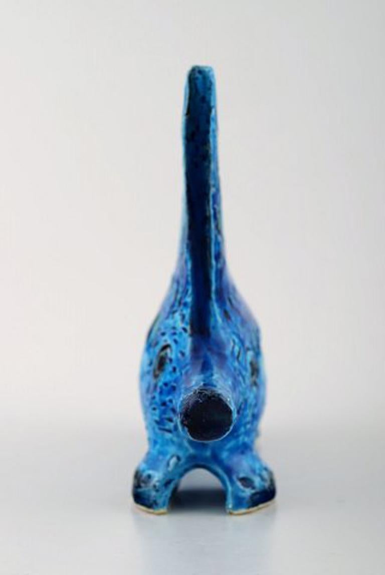 Mid-Century Modern Bitossi, Anteater in Rimini Blue Ceramics, Designed by Aldo Londi