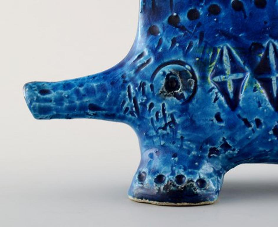 Italian Bitossi, Anteater in Rimini Blue Ceramics, Designed by Aldo Londi