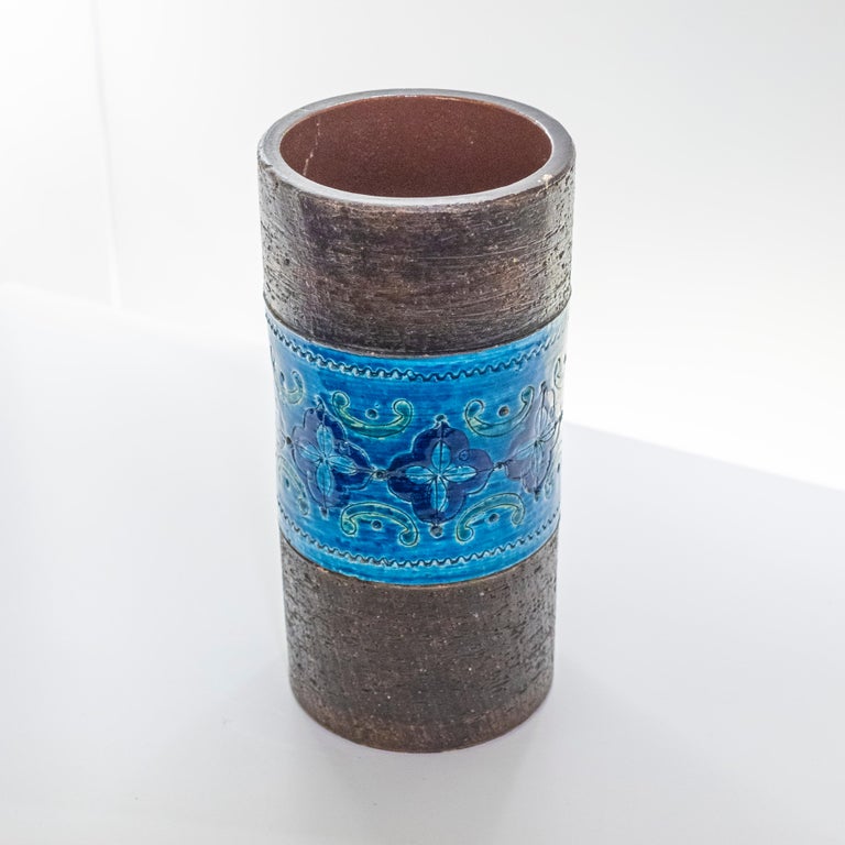Arabesque ceramic vase by Aldo Londi from Bitossi Italy 1960s.