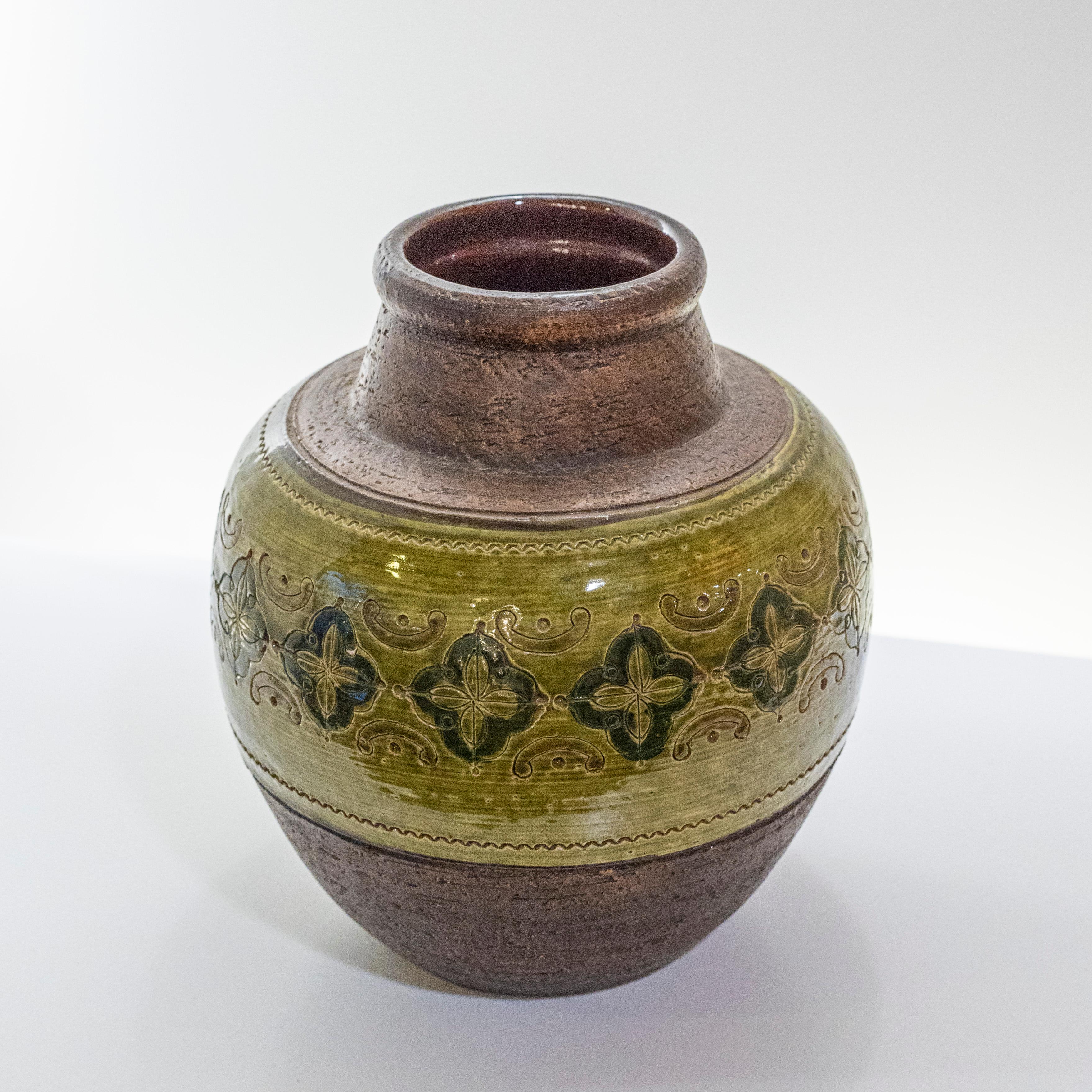Keramikvase der Collection Arabesque von Aldo Londi aus Bitossi,  MonteLupo Firenze Italien, 1960er Jahre.