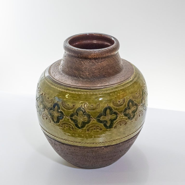 Ceramic vase Arabesque by Aldo Londi from Bitossi, Italy, 1960s.