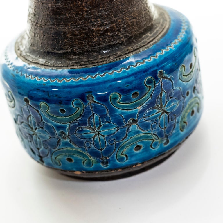 Mid-Century Modern Bitossi Arabesque Ceramic Vase By Aldo Londi Italy 1960s