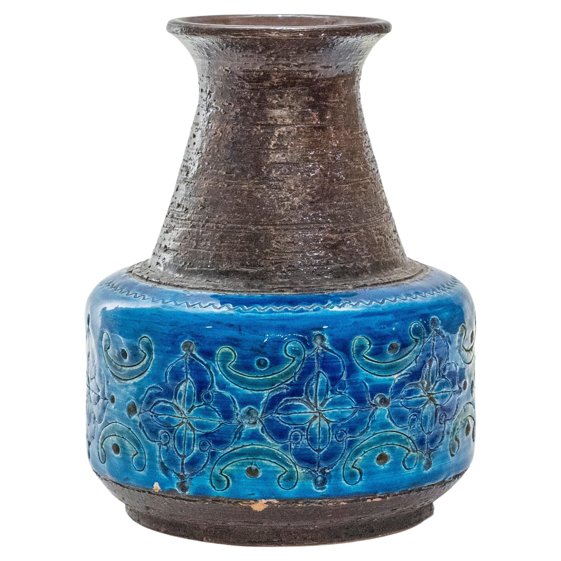 Bitossi Arabesque Ceramic Vase By Aldo Londi Italy 1960s