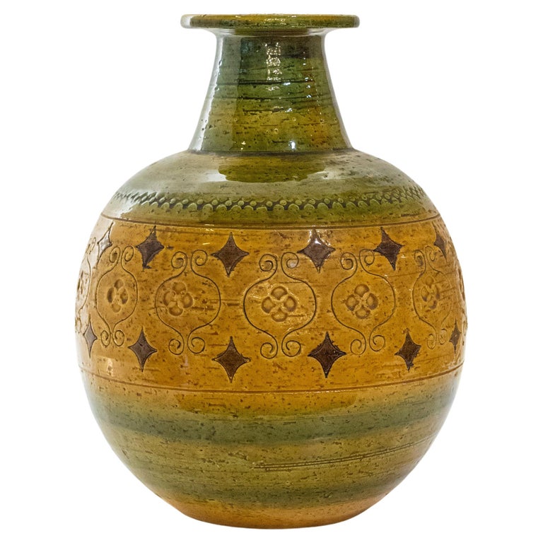 Bitossi Arabesque Ceramic Vase Italy 1960s by Aldo Londi For Sale