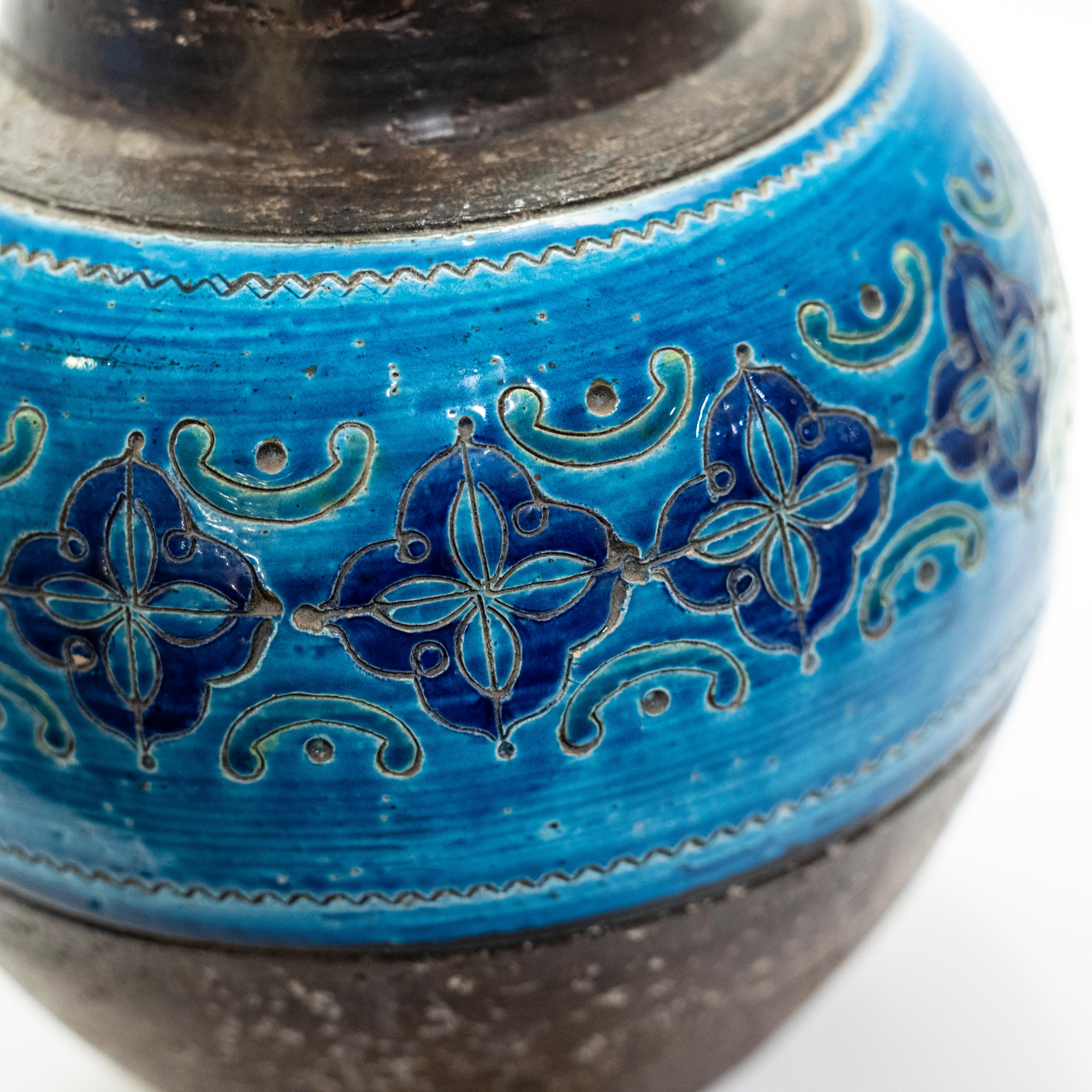 Mid-Century Modern Bitossi Arabesque Vase Ceramic by Aldo Londi Italy 1960s