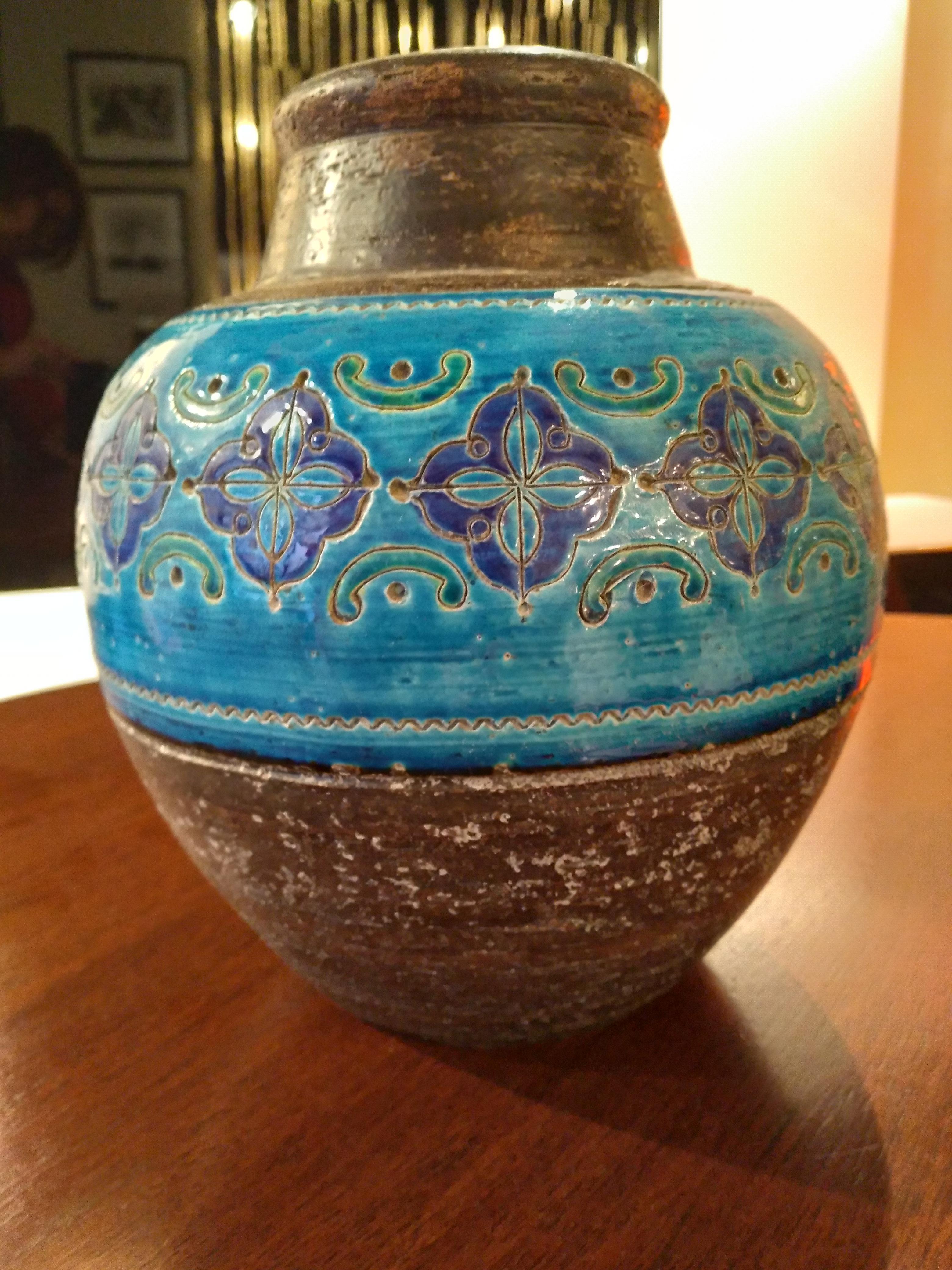 Bitossi Arabesque Vase Ceramic by Aldo Londi Italy 1960s In Good Condition In Lucca, IT