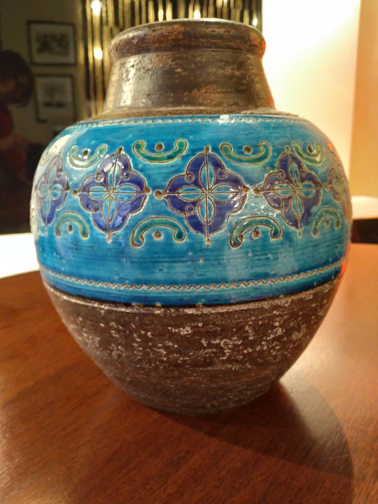 Bitossi Arabesque Vase Ceramic by Aldo Londi Italy 1960s In Good Condition For Sale In Tuscany, IT
