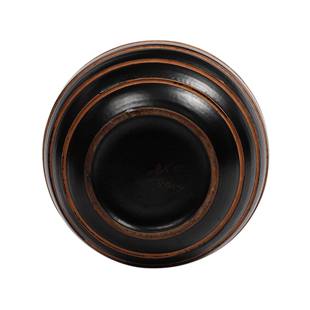 Bitossi Ball Vase, Céramique, Rayures, Jaune, Orange, Rouge, Noir, Signé en vente 8
