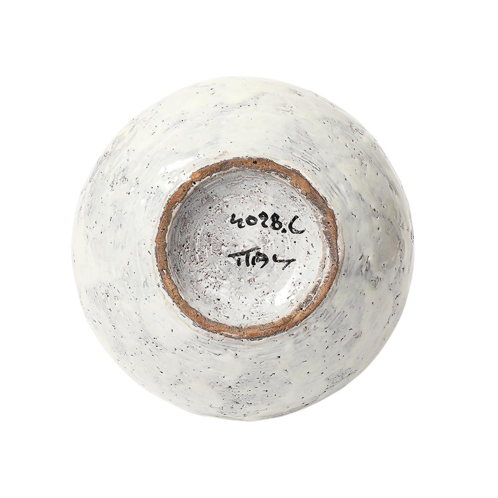 Aldo Londi Bitossi Ball Vase, Keramik, weiß, braun, signiert im Angebot 9