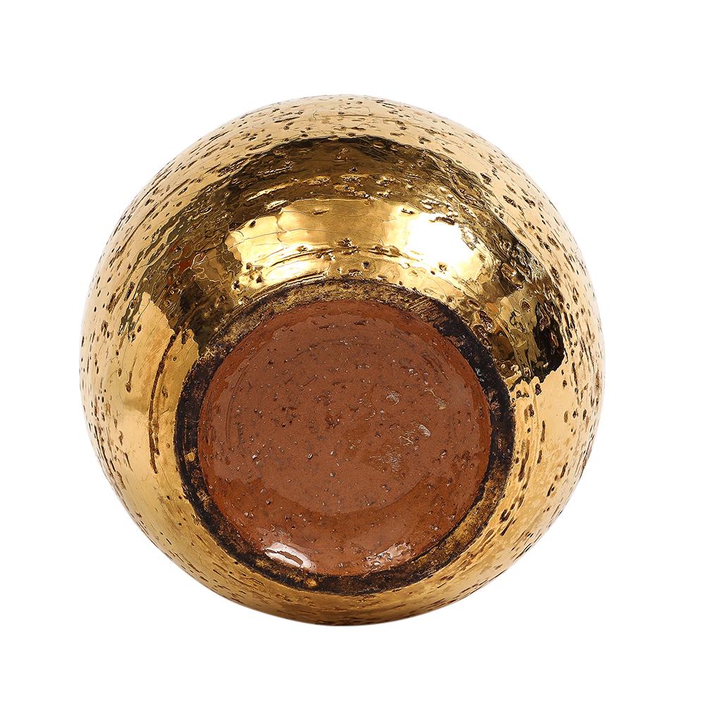 Bitossi Kugelvase, Keramik, Metallic-Gold im Angebot 3