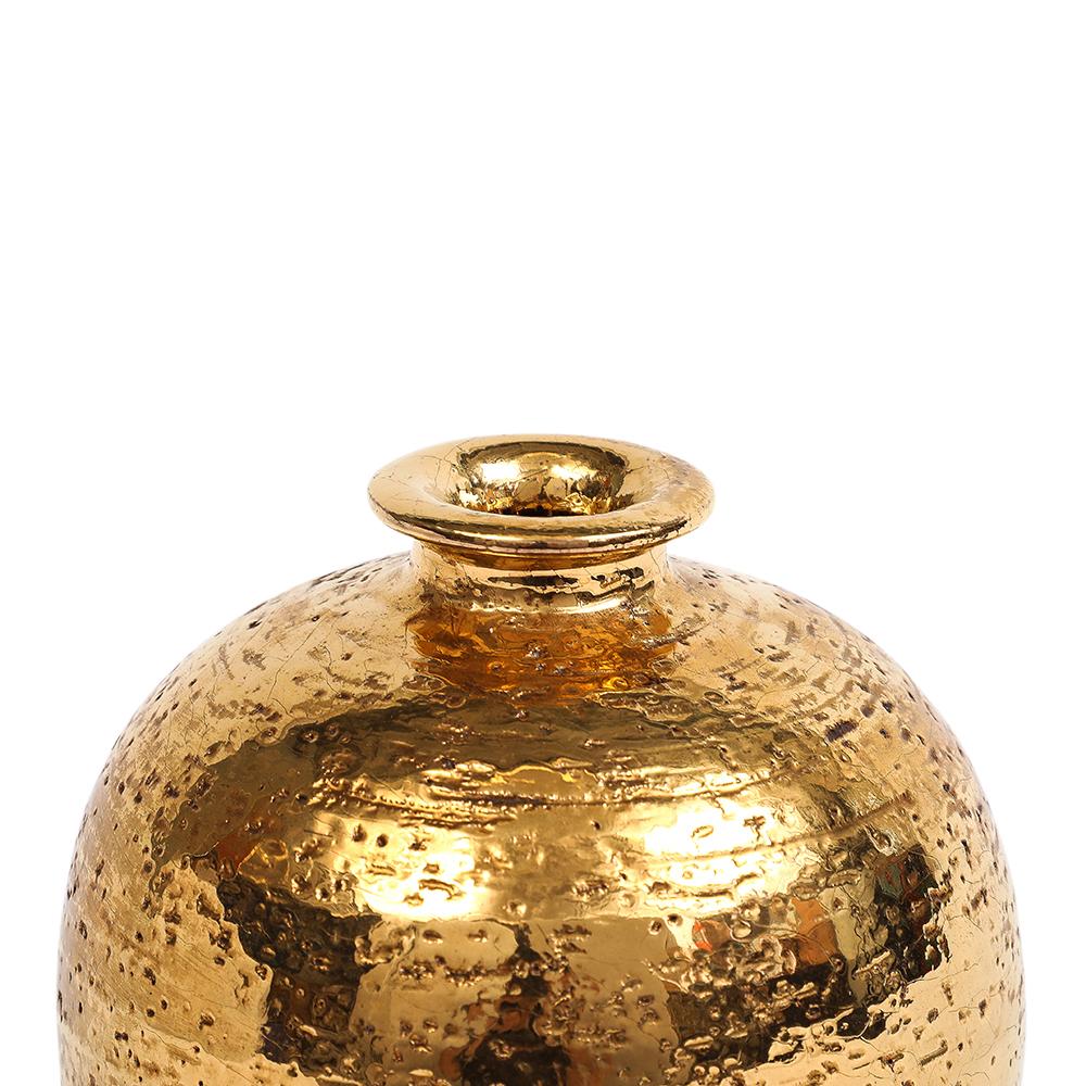 Bitossi Ball Vase, Ceramic, Metallic Gold In Good Condition For Sale In New York, NY