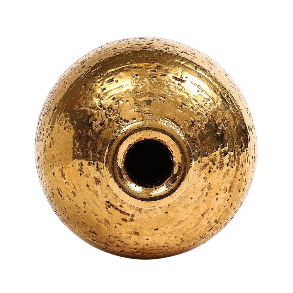 Bitossi Kugelvase, Keramik, Metallic-Gold im Angebot 1