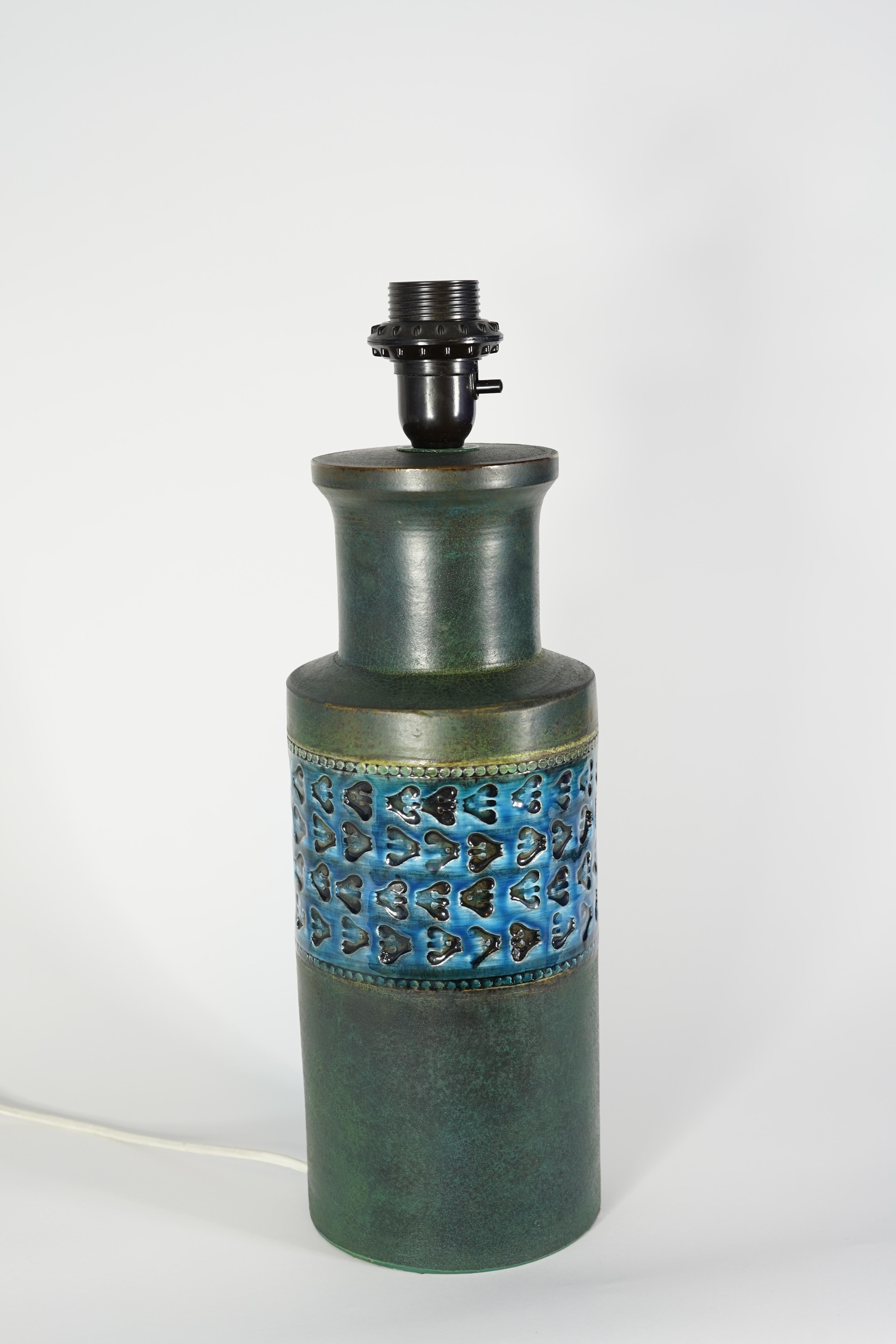 Bitossi/Bergboms Lamp Green and Blue Glaze, Italy, 1970 For Sale 1