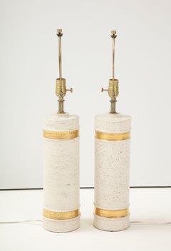 BItossi Birch Tree Glazed Lamps with 22kt Bands