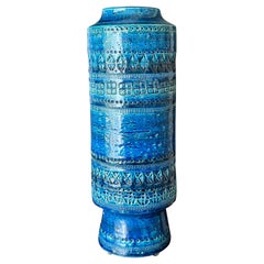 Bitossi Blue Glazed Ceramic Vase / Pot