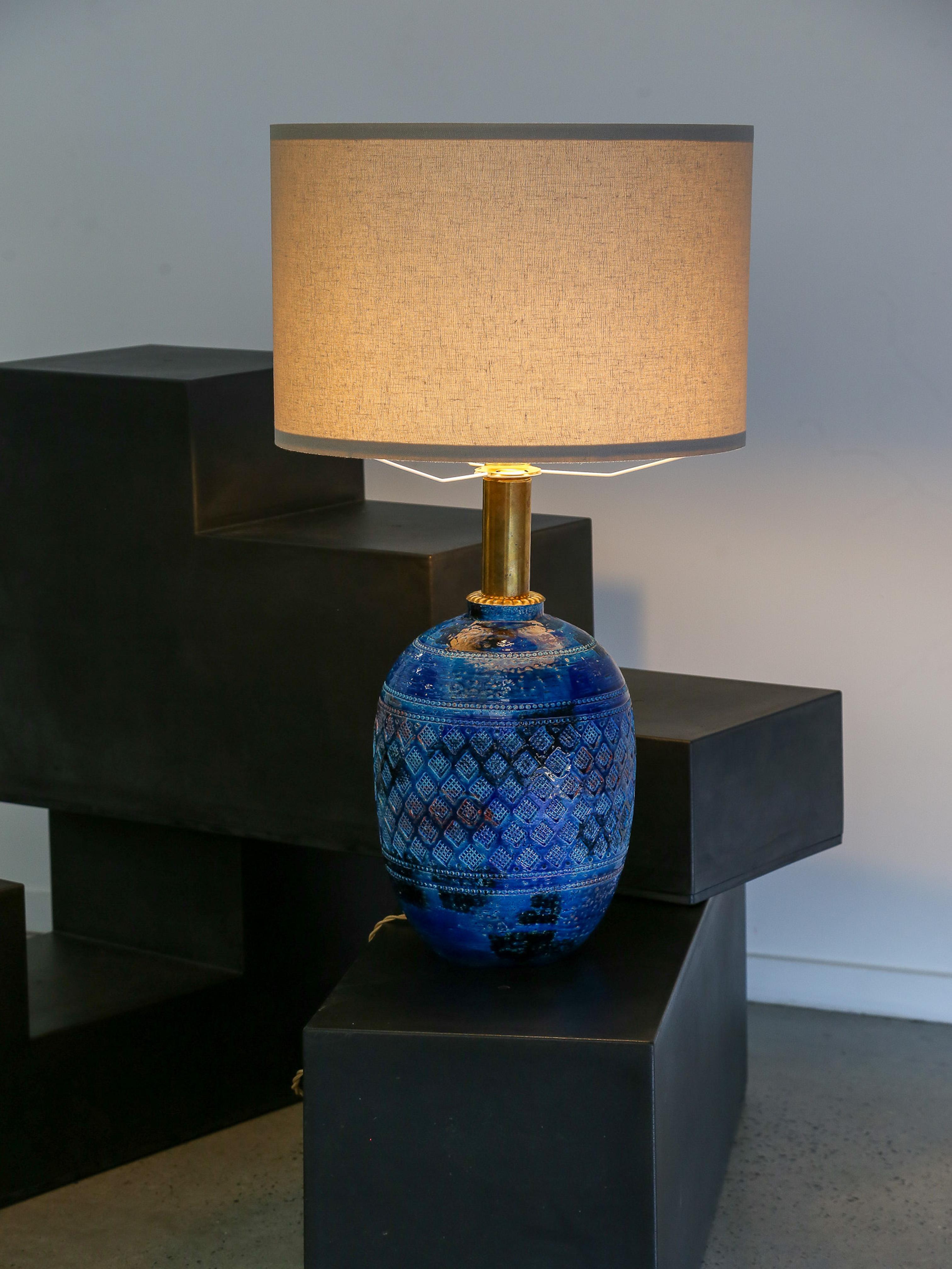 Bitossi Blue Rimini Table Lamp In Good Condition In Byron Bay, NSW