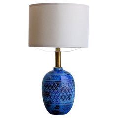 Vintage Bitossi Blue Rimini Table Lamp