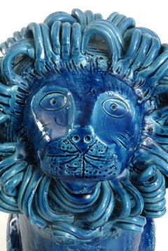 Lion bleu assis Bitossi Aldo Londi:: Italie:: vers 1968