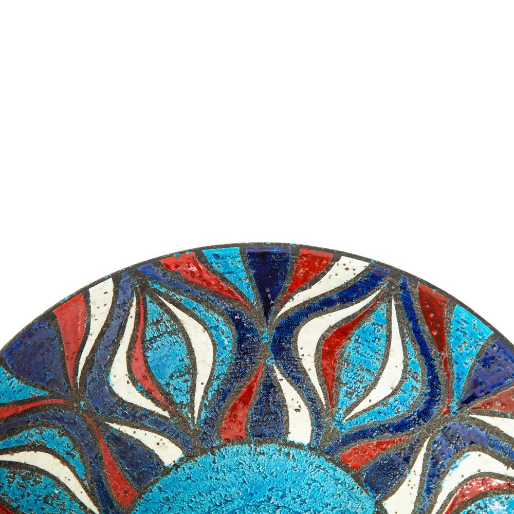 Bitossi for Rosenthal Netter Bowl, Ceramic, Blue Red, White, Onion Pattern For Sale 6