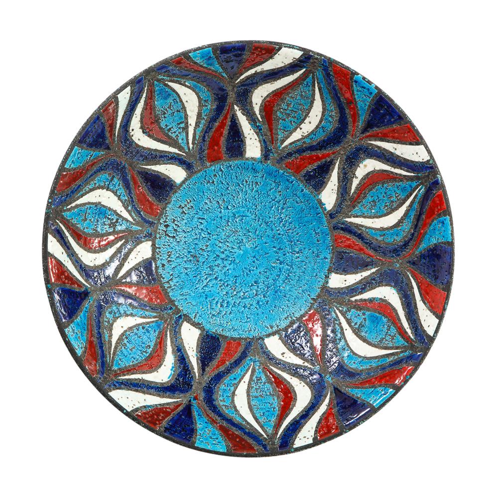 Bitossi for Rosenthal Netter Bowl, Ceramic, Blue Red, White, Onion Pattern In Good Condition For Sale In New York, NY