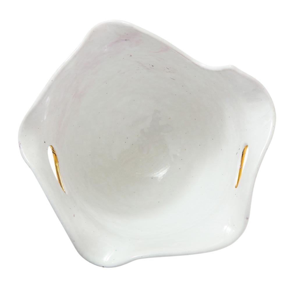 Bitossi Bowl, White and Gold, Abstract, Signed For Sale 6