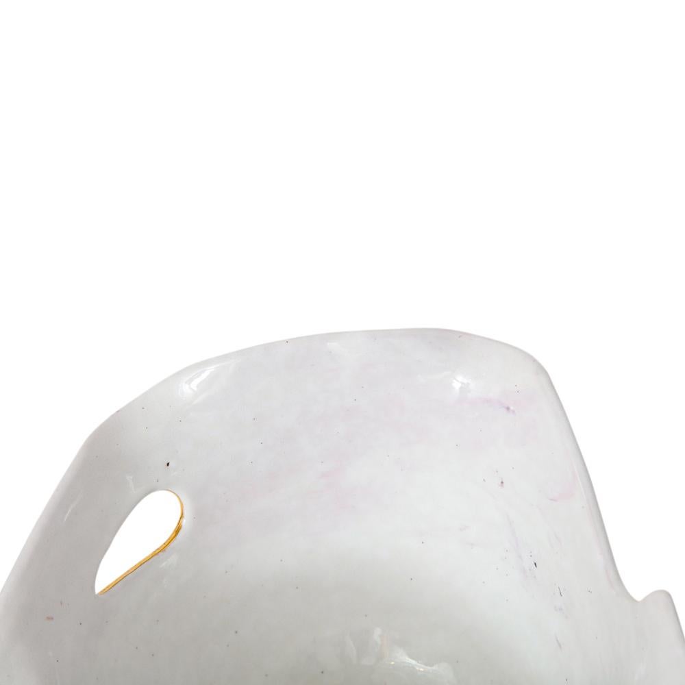 Bitossi Bowl, White and Gold, Abstract, Signed For Sale 7