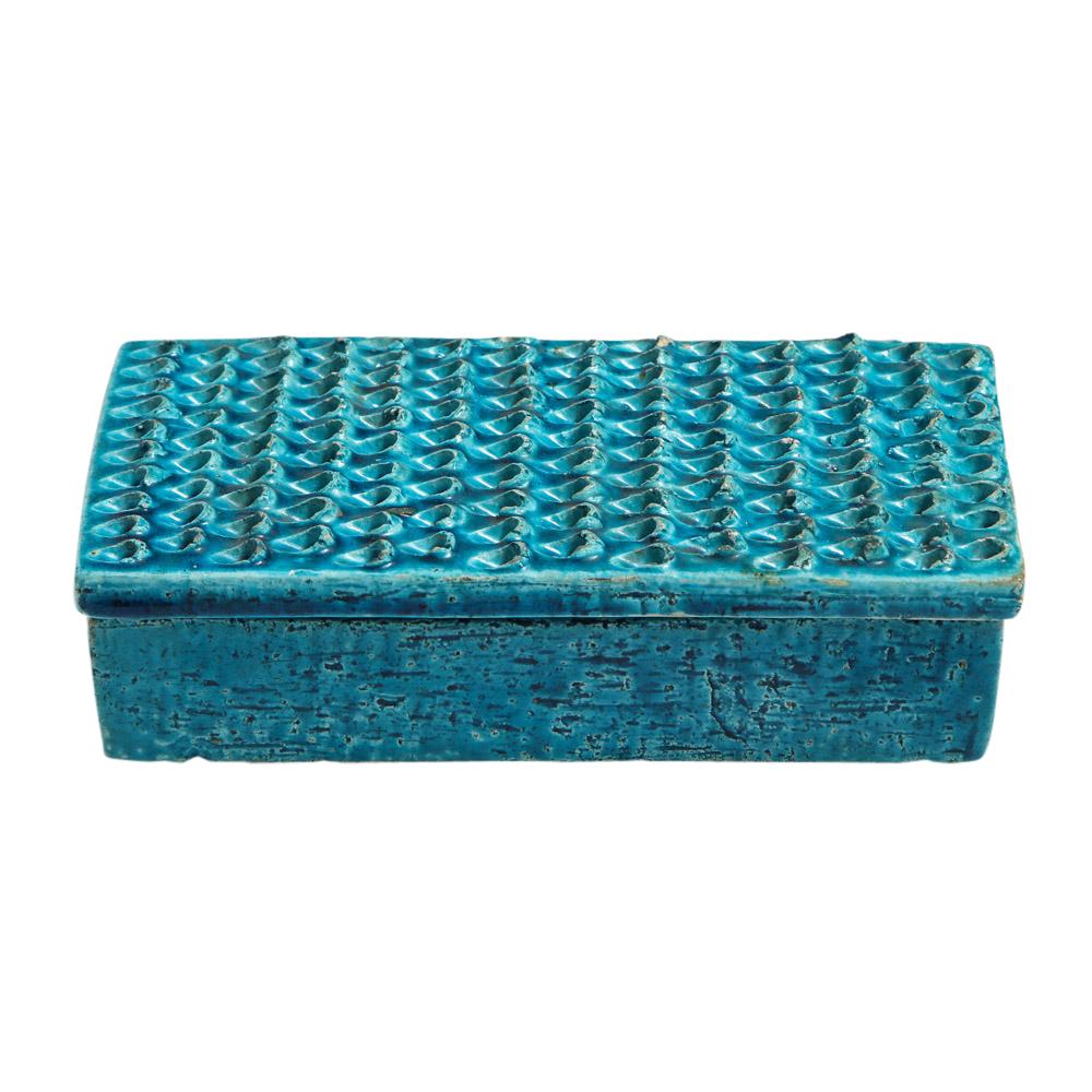 Mid-Century Modern Bitossi Box Ceramic Blue Signed